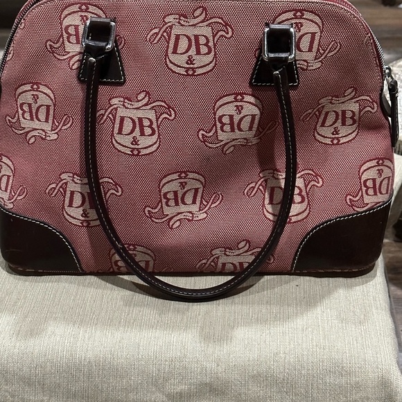 DOONEY and Bourke red domed satchel with matching change purse and keychain